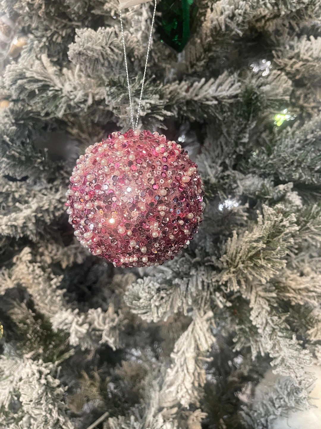 Pink Mixed Beaded Christmas Ornament, Pink Ornament, Christmas Ornament, Valentines Ornament, Wre... | Etsy (US)