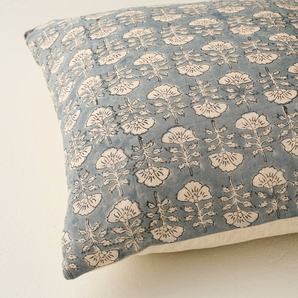 Flora Silver Blue Printed Pillow | Magnolia