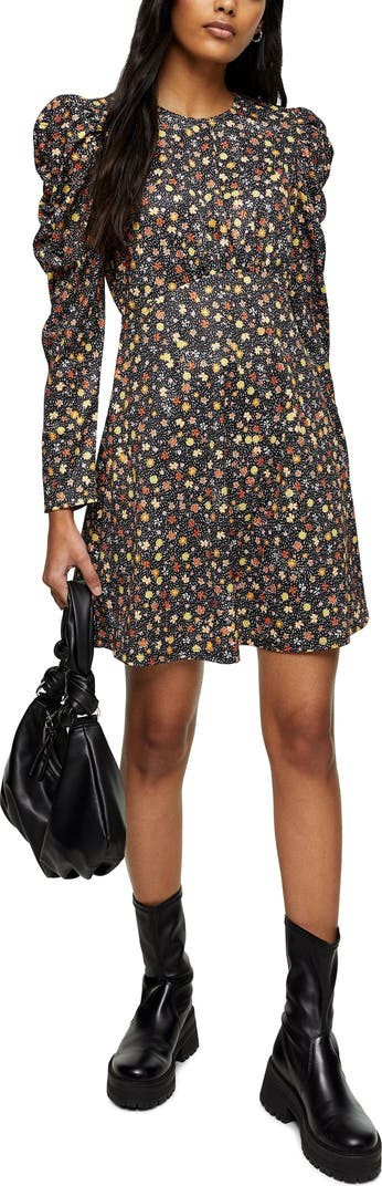 Ruched Jersey Long Sleeve Minidress | Nordstrom