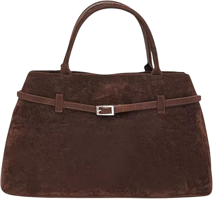 Base'ic Suede Tote Bag for Women – Slouchy Faux Suede Shoulder Purse, Large Capacity Fashion Ha... | Amazon (US)