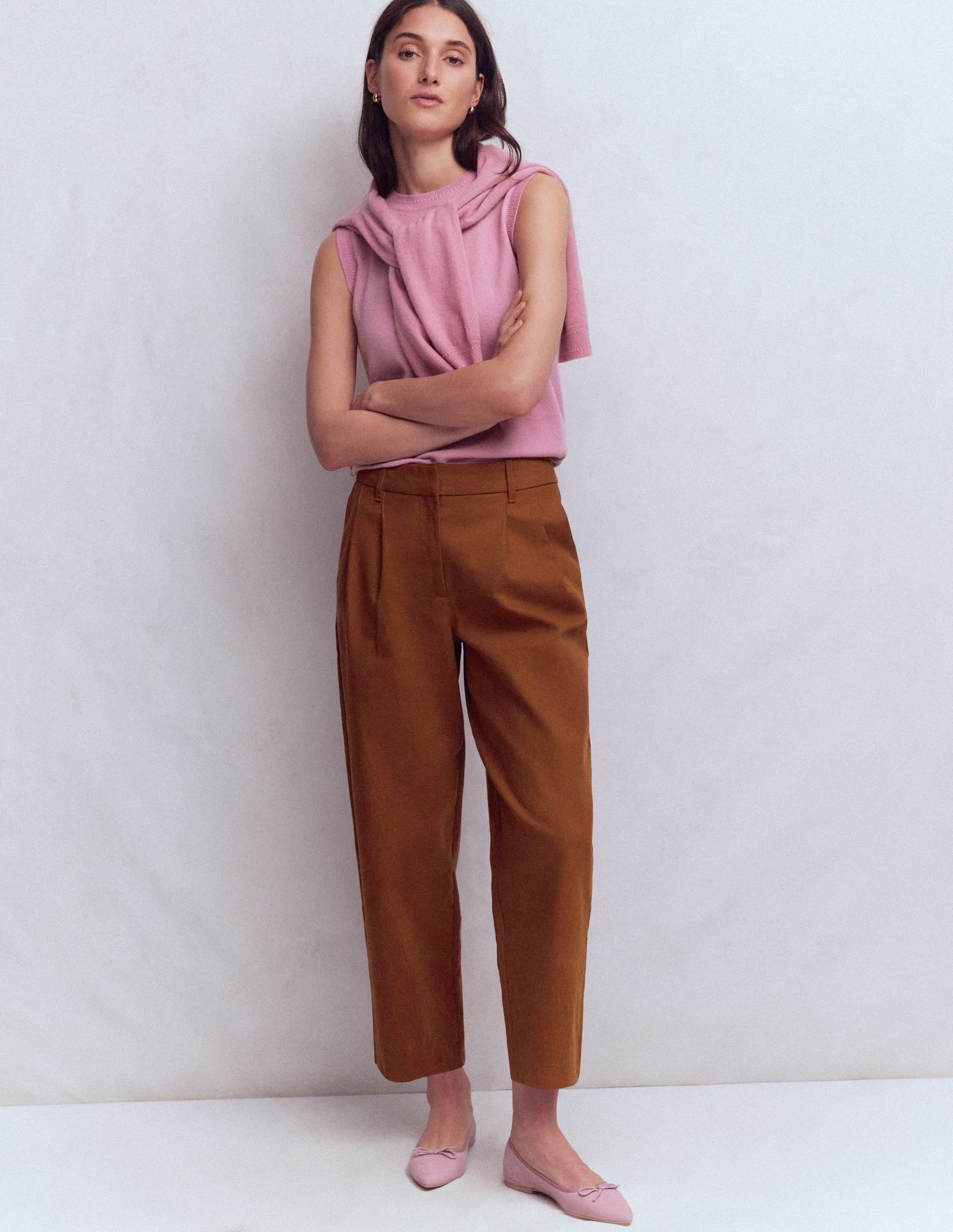 Bloomsbury Cotton Trousers-Russet | Boden UK