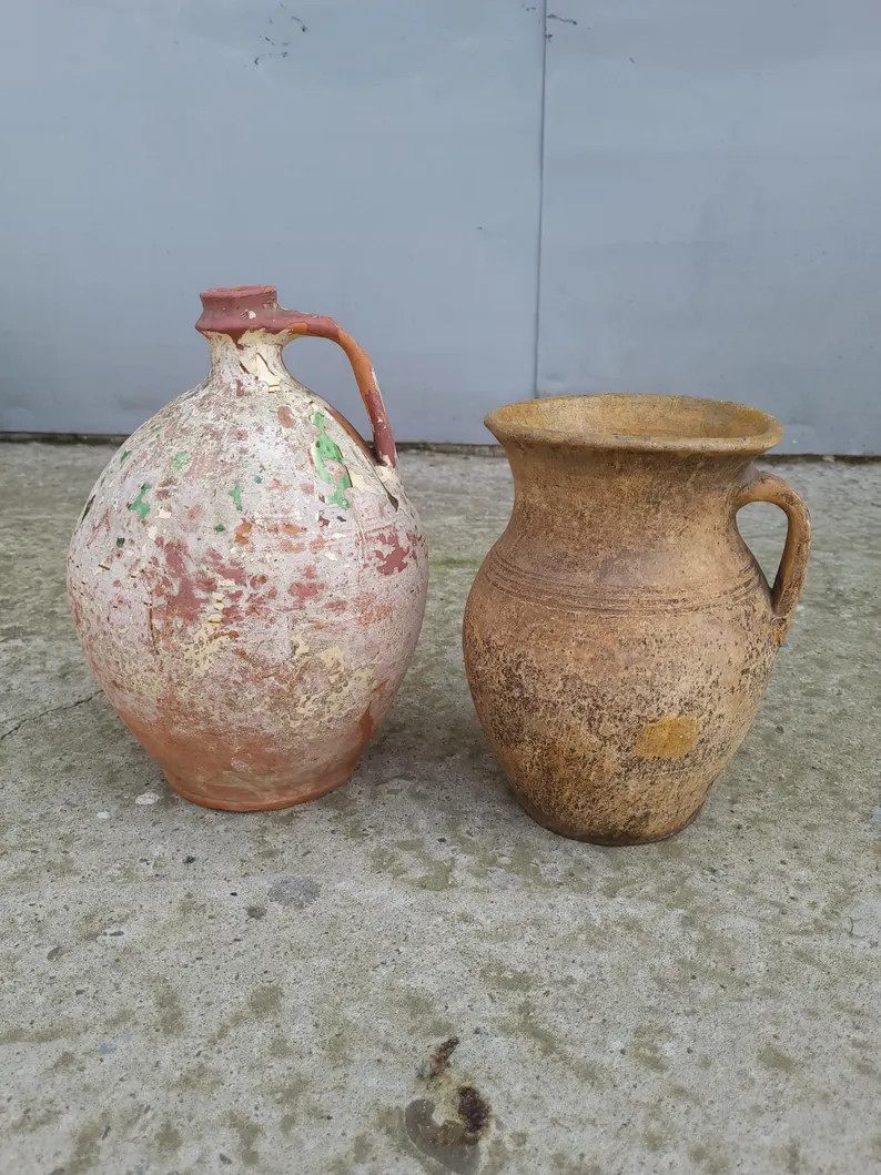 Very Old Antique Ancient Clay Vessel - Rustic Bowl - Antique Clay Pitcher - Pottery Jug - Country... | Etsy (Global)