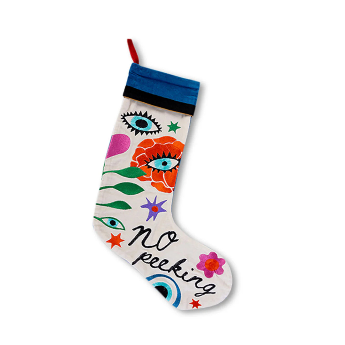 Furbish Studio No Peeking Embroidered Stocking | Furbish Studio