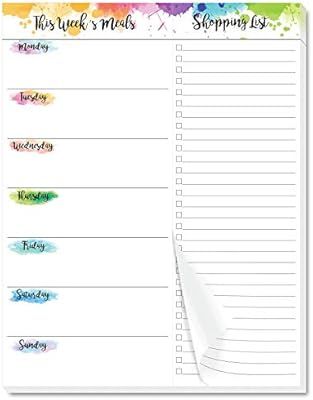 Weekly Meal Planner - Undated Magnetic Notepads with Grocery List, 7" x 9",52 Weeks, Meal Plannin... | Amazon (US)
