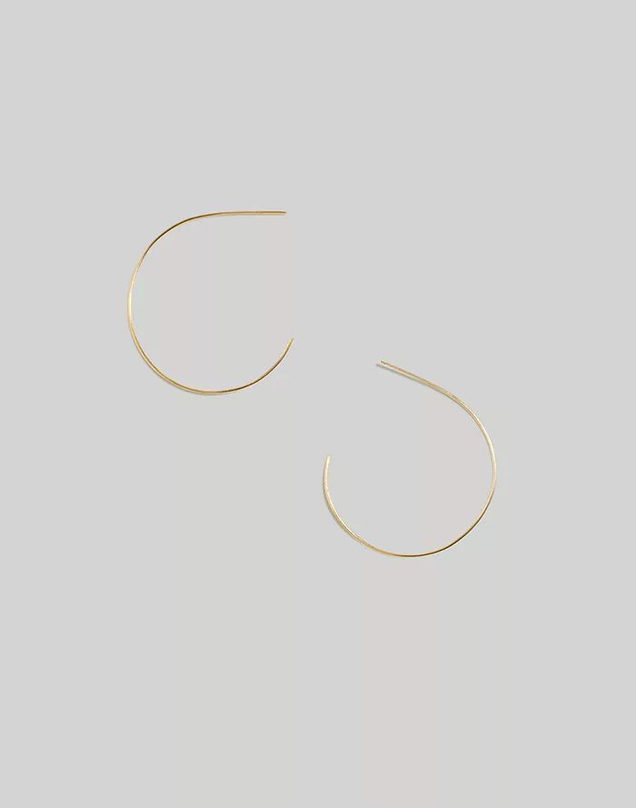 Delicate Collection Demi-Fine 14k Gold-Filled Medium Hoop Earrings | Madewell