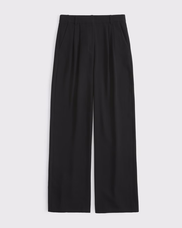 A&F Sloane Crepe Tailored Wide Leg Pant | Abercrombie & Fitch (US)