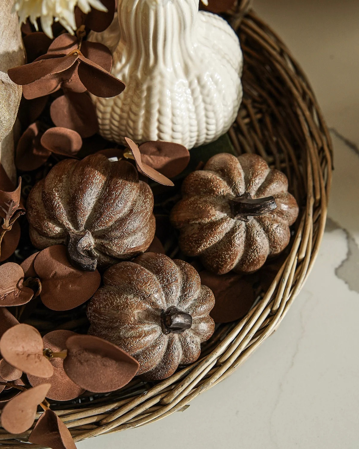 Faux Wood Grain Pumpkin | Set of 3 | MJHome