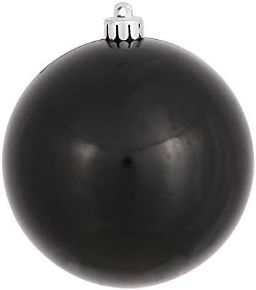 Vickerman 6" Black Candy Ball Ornament, 4 per Bag | Amazon (US)
