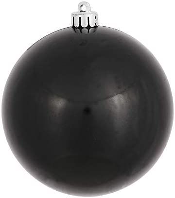 Vickerman 6" Black Candy Ball Ornament, 4 per Bag | Amazon (US)