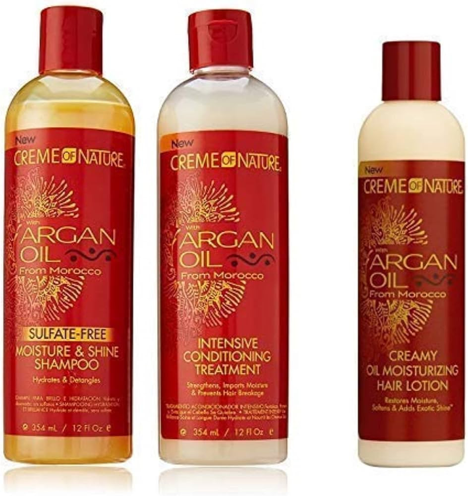 "Creme of Nature Argan Oil Trio Set (Moisture & Shine Shampoo, Intensive Conditioning Treatment, ... | Amazon (US)