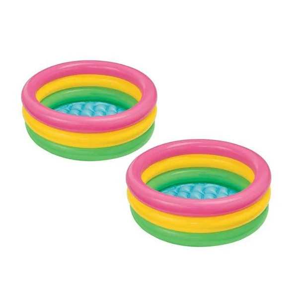 2) Intex Sunset Glow Inflatable Colorful Baby Swimming Pool, Multicolored | Walmart (US)