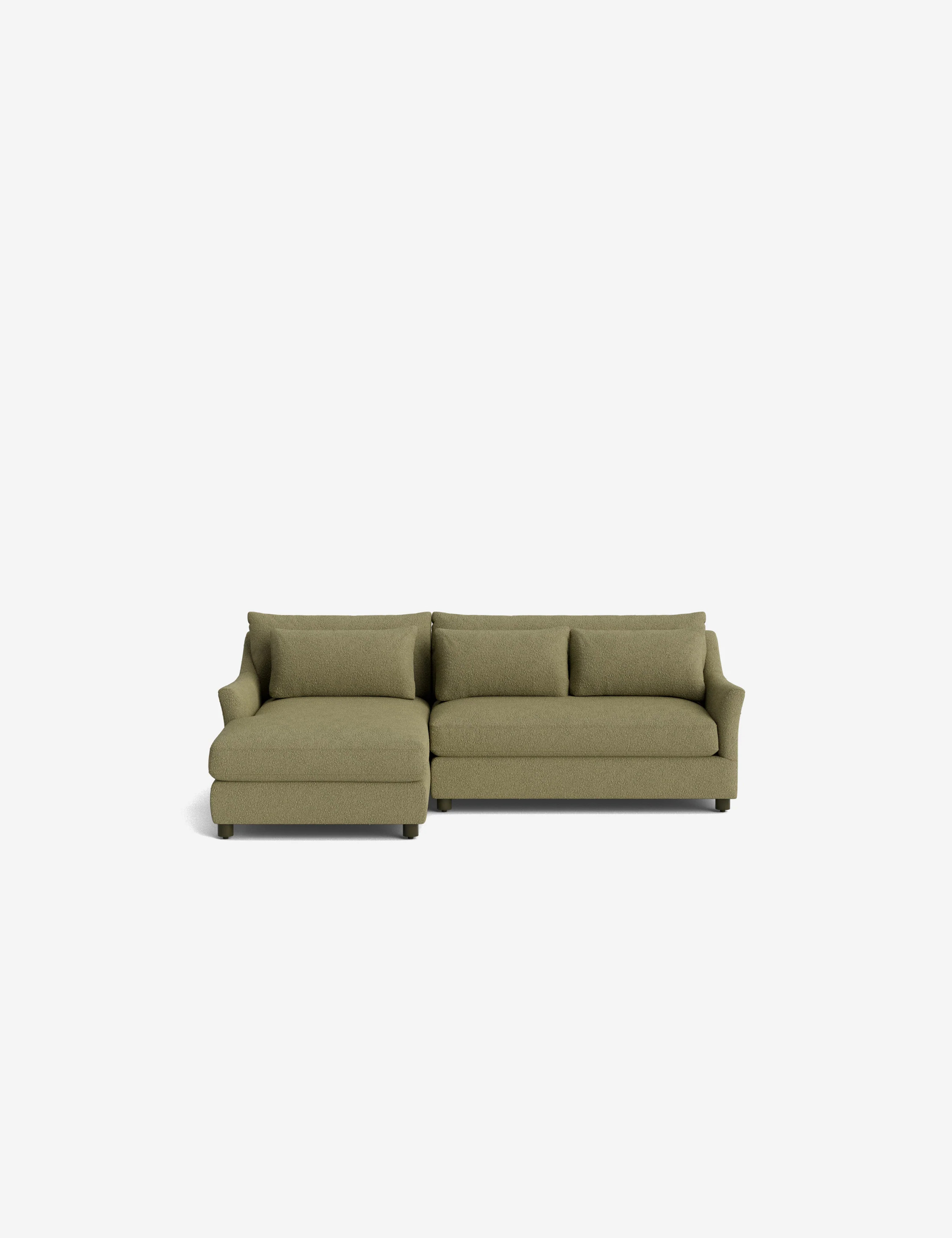 Niven Chaise Sectional Sofa, Green Luxe Boucle, 101"W | Lulu and Georgia 