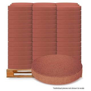 12 in. x 12 in. x 1.75 in. River Red Round Concrete Step Stone (168-Pieces/129 sq. ft. /Pallet) | The Home Depot