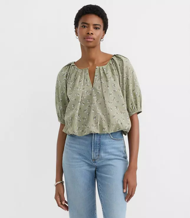 Floral Bubble Blouse | LOFT