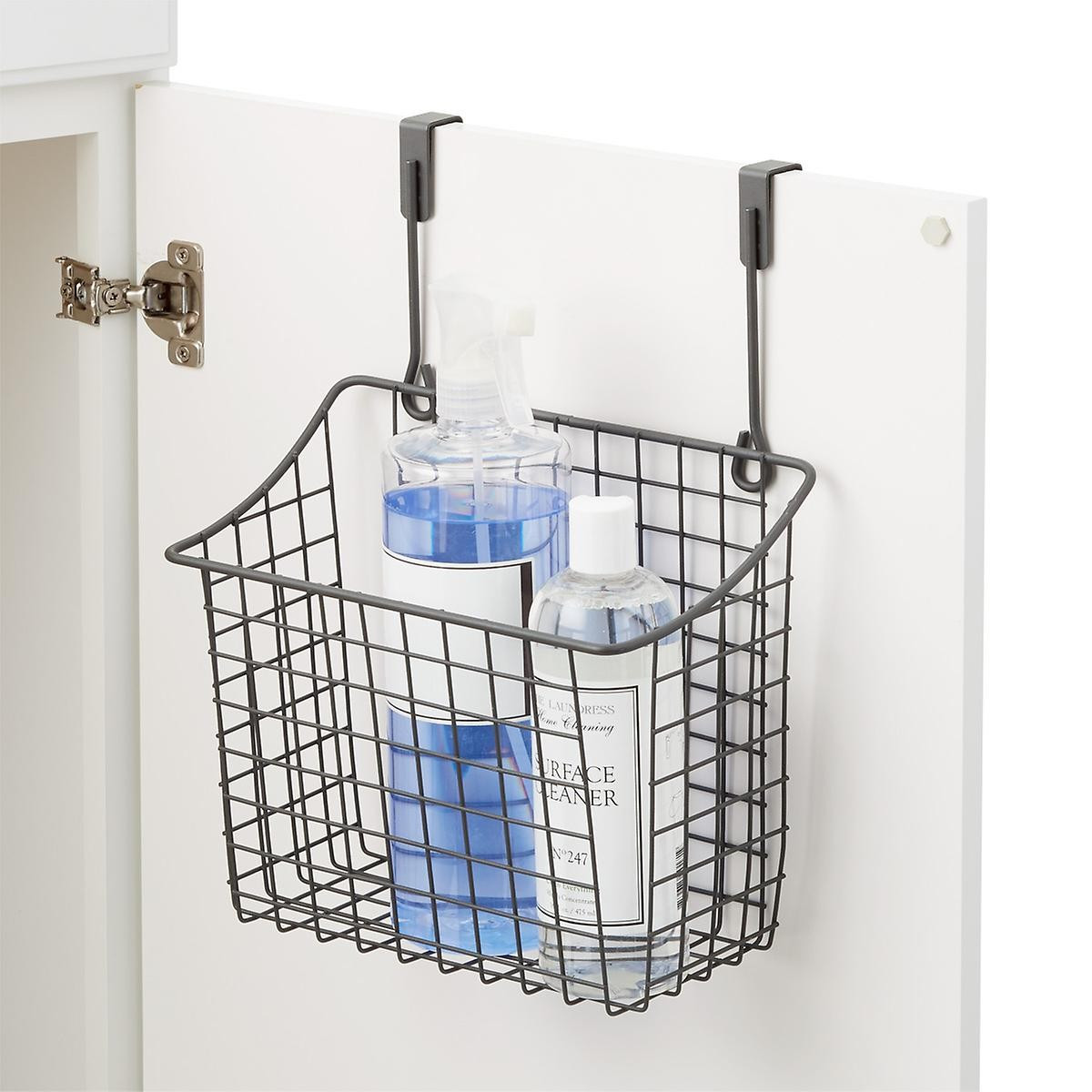 Large Grey Over the Cabinet Grid Basket | The Container Store