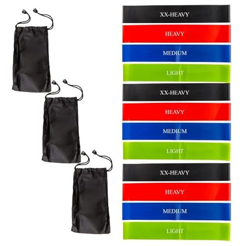 Resistance Bands for Working Out - Workout Band Loop 12-Pack - Exercise Bands with 4 Levels for Toning, Stretching or Physical Therapy by Home-Complete | Amazon (US)