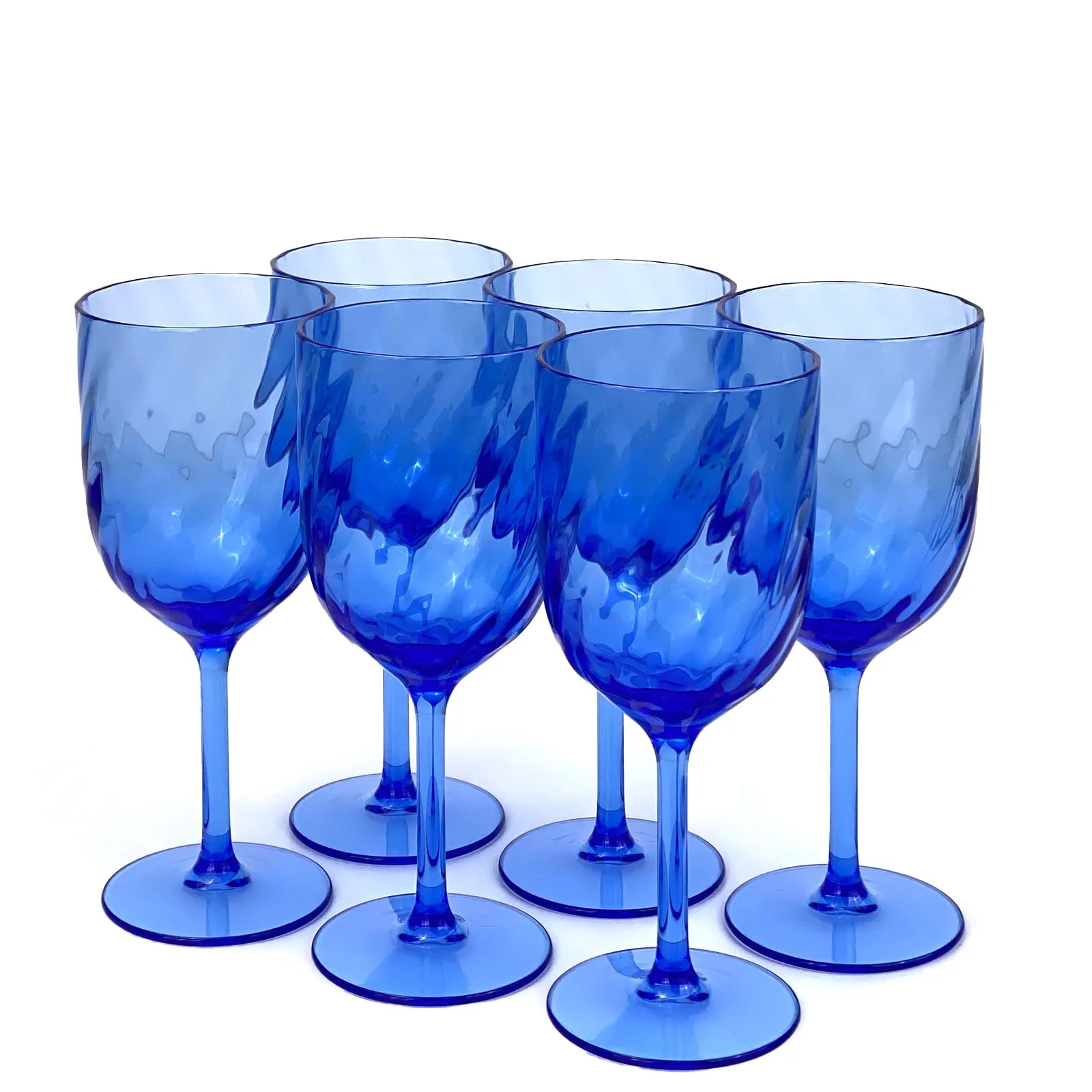 Yalin Set of 6 Unbreakable 15 oz Acrylic Plastic Wine and Water Tumbler Stackable Goblets (Blue) | Walmart (US)