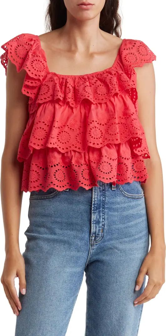 Tiered Cotton Eyelet Blouse | Nordstrom Rack