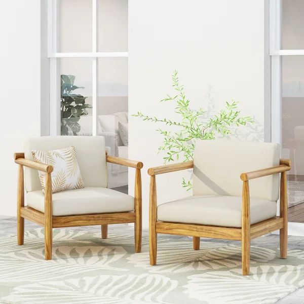 Patio Chair with Cushions (Set of 2) | Wayfair North America