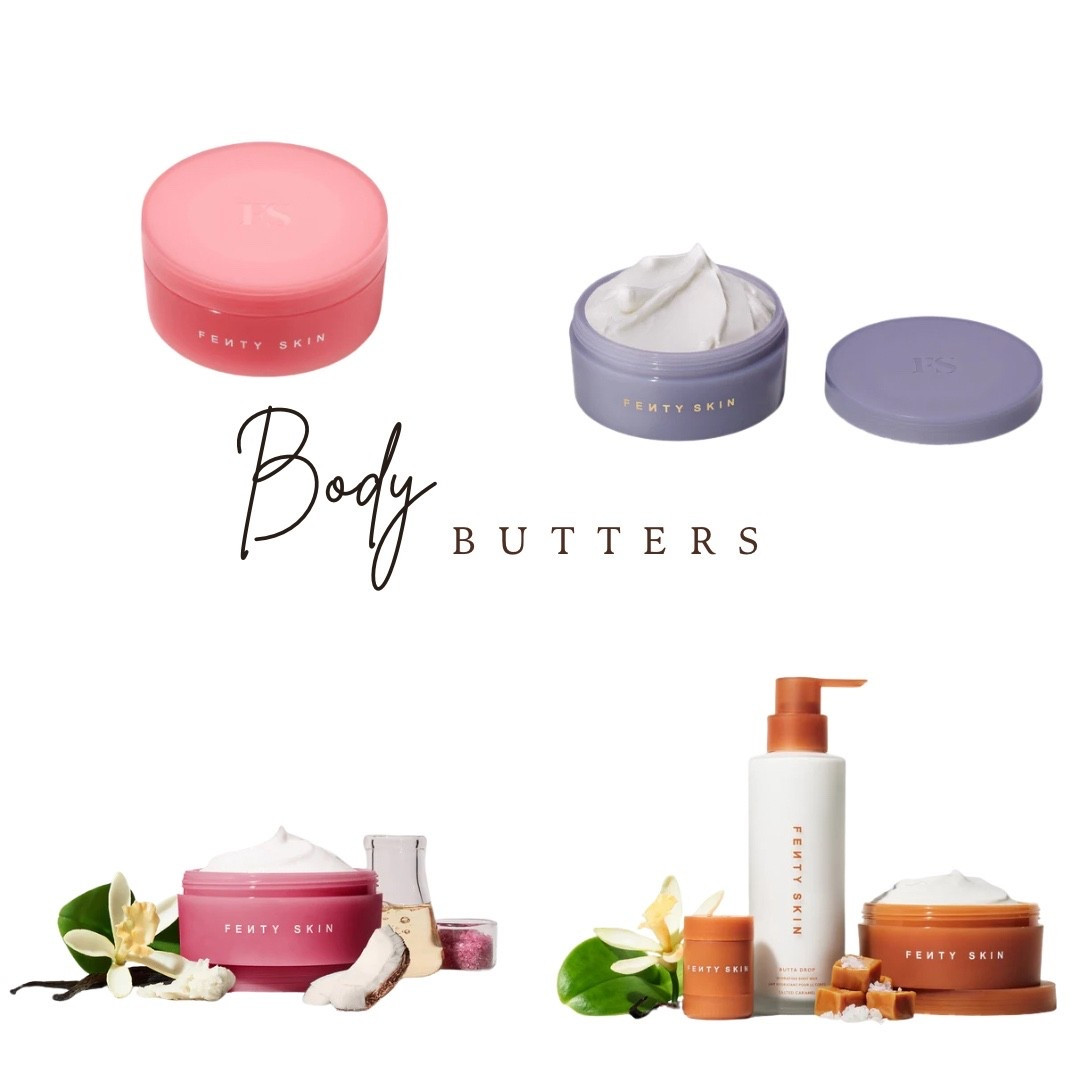 These butters will leave your skin soft and smelling like luxury. BUTTA DROP WHIPPED OIL BODY CREAM WITH TROPICAL OILS + SHEA BUTTER. Add this to your body care routine. Fenty Beauty body butters are the missing pieces on your routine.
#fentybeauty #bodycare #skincare #bodybutter 

#LTKGiftGuide #LTKBeauty #LTKselfcare