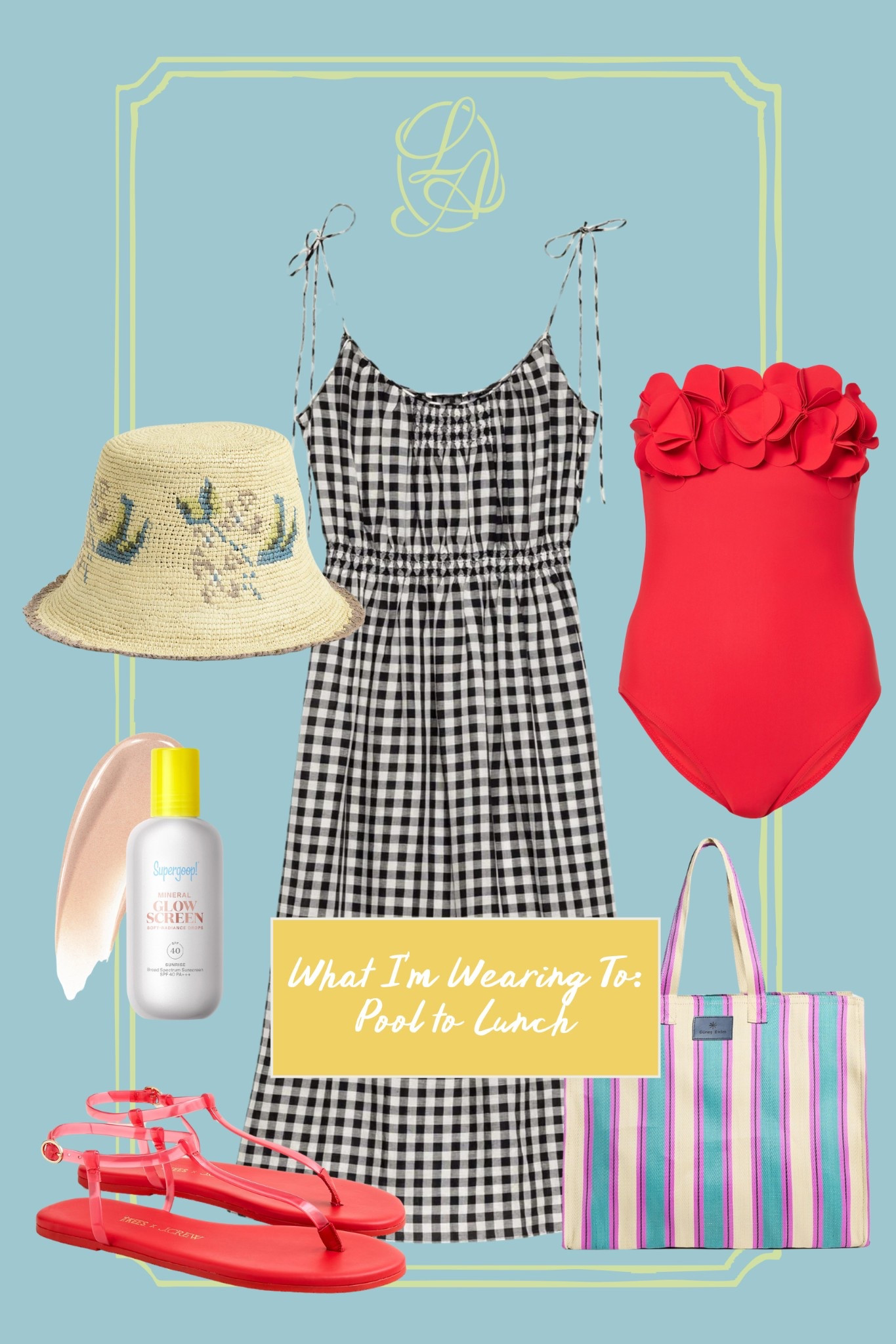 A pool to lunch look! My favorite Freya hat in a new colorway I am loving!