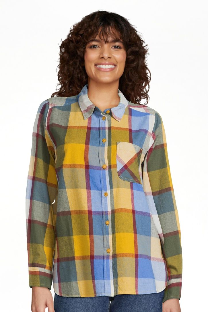 Time and Tru Women's Button Down Flannel Shirt, Sizes XS-3XL | Walmart (US)