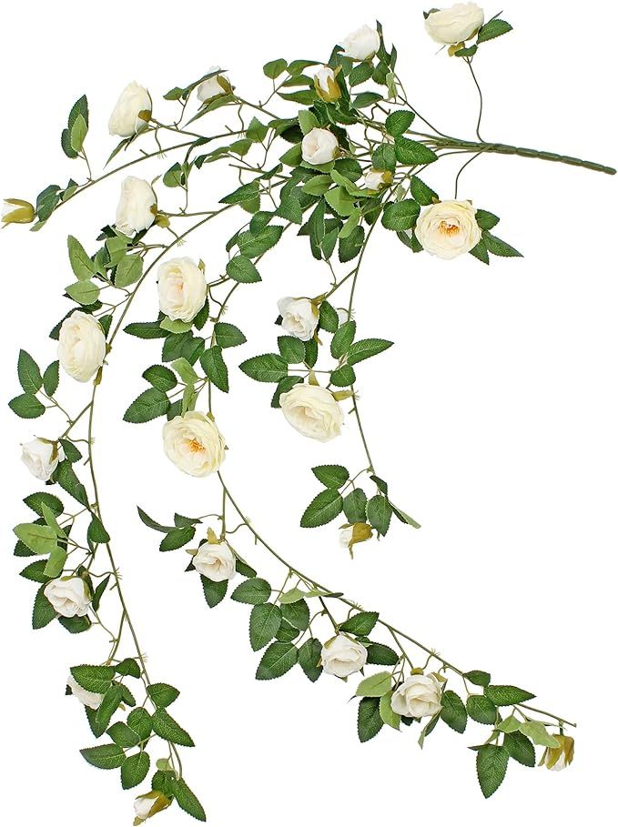 Artificial Hanging Flowers Silk Flowers Fake Peonies Vine 4ft Hanging Plants Artificial Peonies A... | Amazon (US)