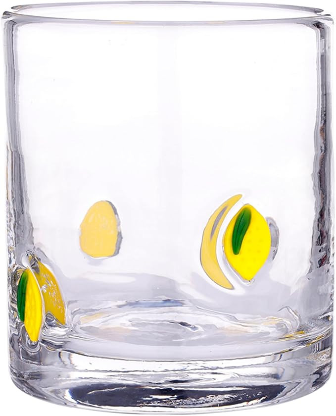 Santa Barbara Design Studio Icons Glassware Double Old Fashioned Glass, 14 Ounces, Lemons | Amazon (US)