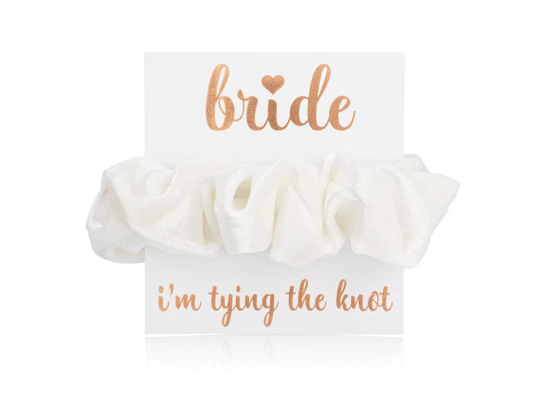 Velvet Bride Hair Tie Scrunchie | Gift for the Bride To Be | I'm Tying The Knot | Engagement Gift... | Etsy (US)