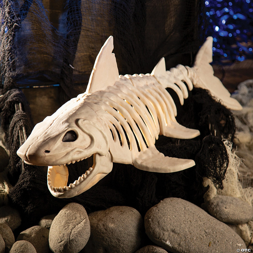 12" Shark Skeleton Plastic Halloween Tabletop Decoration | Oriental Trading Company