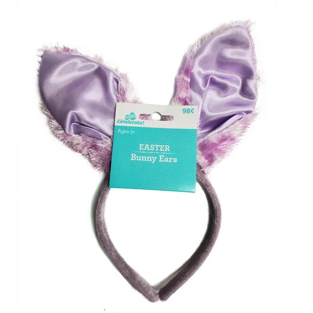 Way to Celebrate Easter Female Costume Accessory Bunny Ear Headband Purple | Walmart (US)