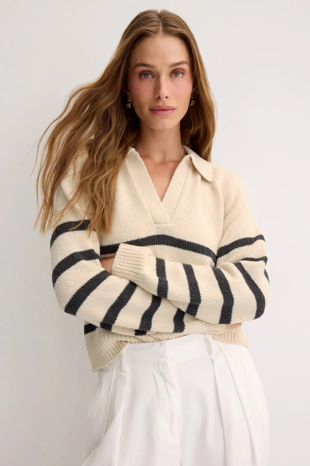Marine Layer Claire Relaxed Polo Sweater | Rent the Runway