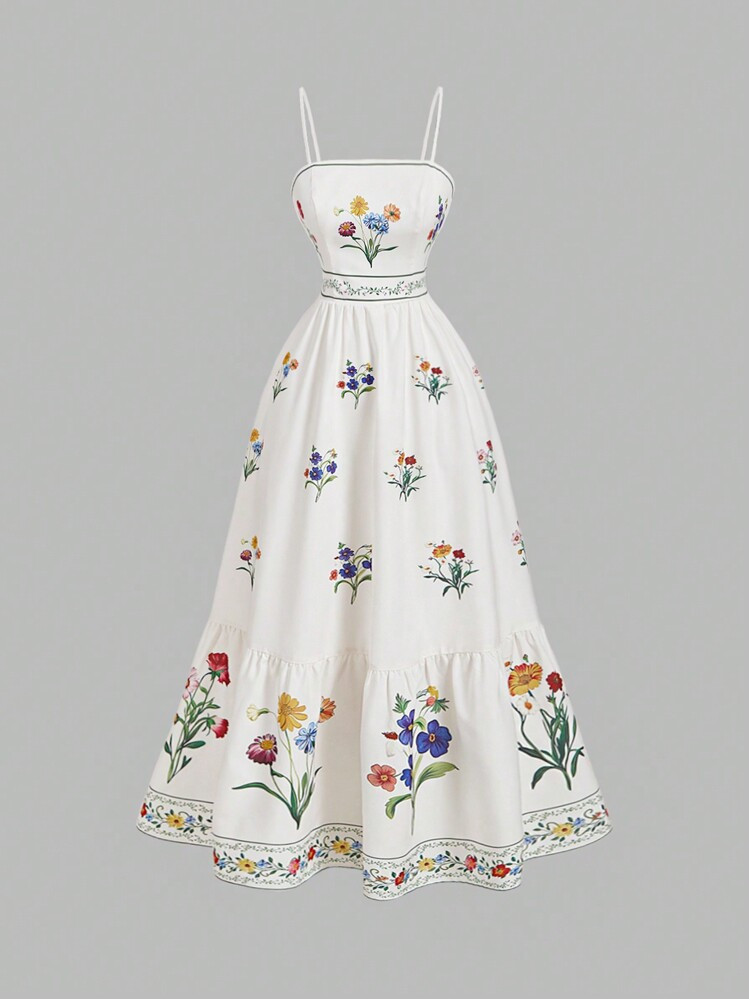 SHEIN MOD Vestido Estampa Floral Estilo Boho Para Mulheres, Para Férias, Romântico, Looks De Verão Para Mulheres, Looks De Férias Para Mulheres, Looks De Praia Para Mulheres, Vestuário Ocidental Para Mulheres, Vestido Floral Para Mulheres | SHEIN