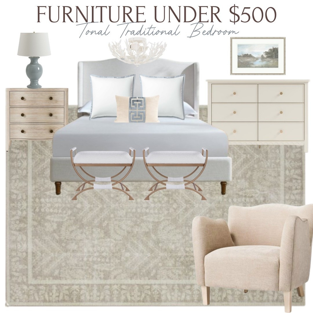 A tonal, traditional bedroom design that is calming, neutral and inviting - using all furniture finds under $500 🤍

#LTKSaleAlert #LTKHome