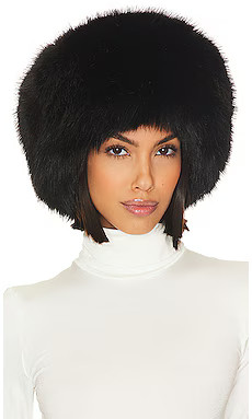 Adrienne Landau Faux Fox Hat in Jet Black from Revolve.com | Revolve Clothing (Global)
