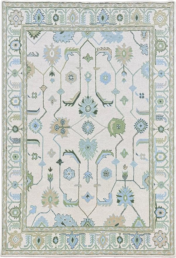 Allen Home Lori Area Rug - 8’ x 10' – Handmade Wool Area Rugs –Green & Beige – Rugs for L... | Amazon (US)