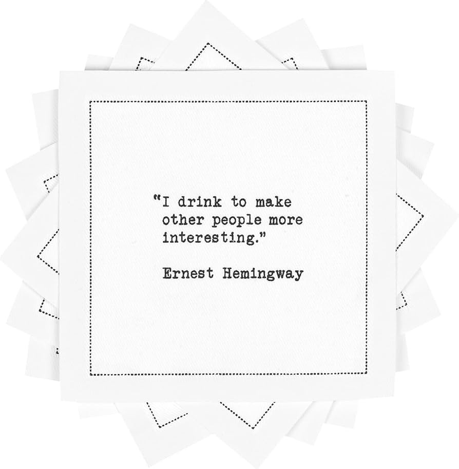 Five Star Funny Drinking Quotes | White Cotton Cocktail Napkins | 50 Luxury Disposable Beverage N... | Amazon (US)