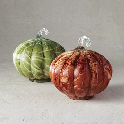 Marble Finish Glass Pumpkin Collection | Frontgate