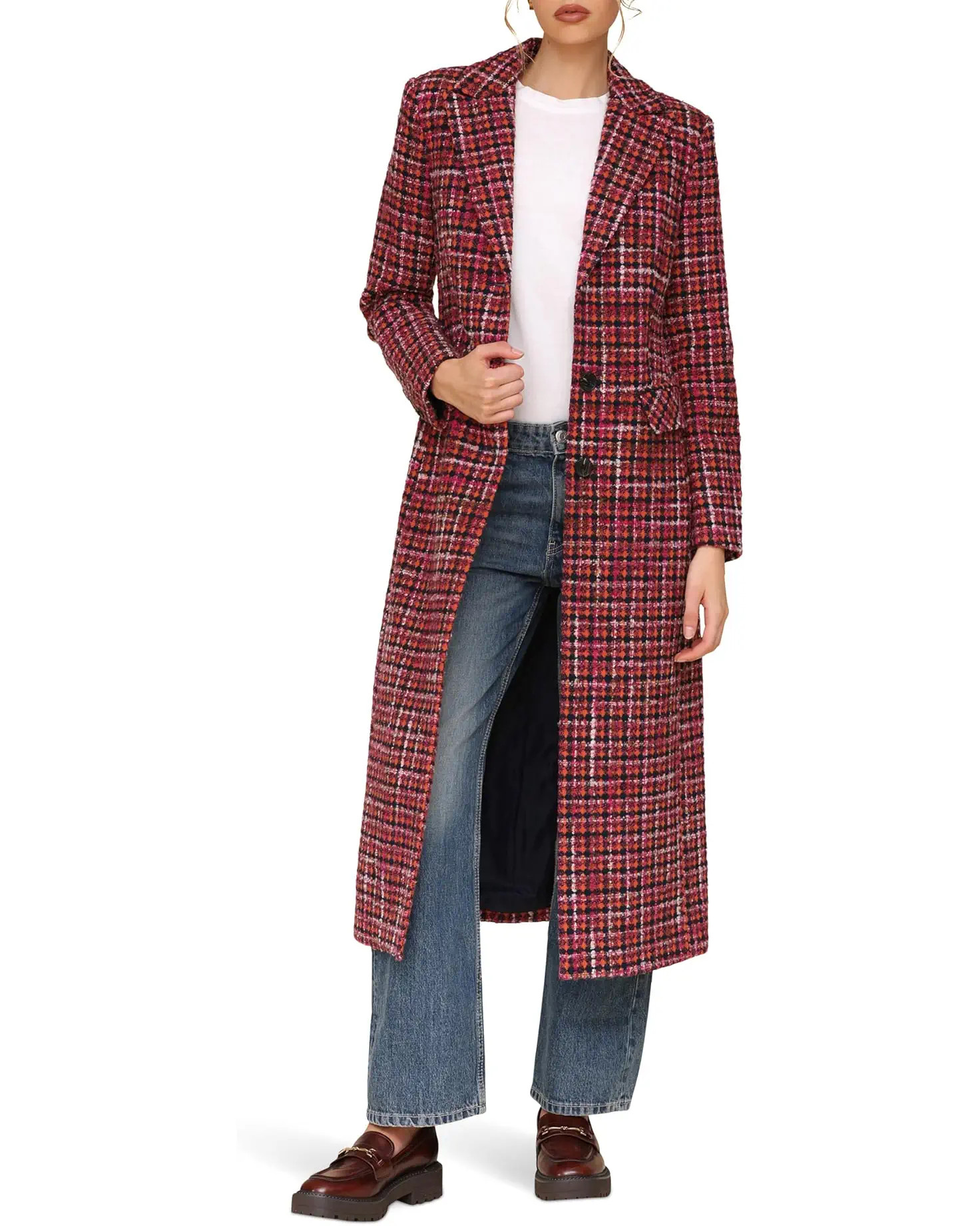 Tailored Tweed Single-Breasted Coat | Zappos