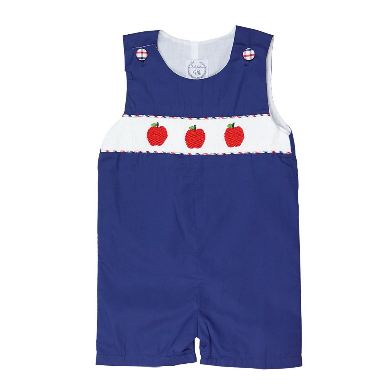 Boy Apple Shortall, Navy Blue Apple bubble, boy back to school outfit, boy back to school romper,... | Etsy (US)