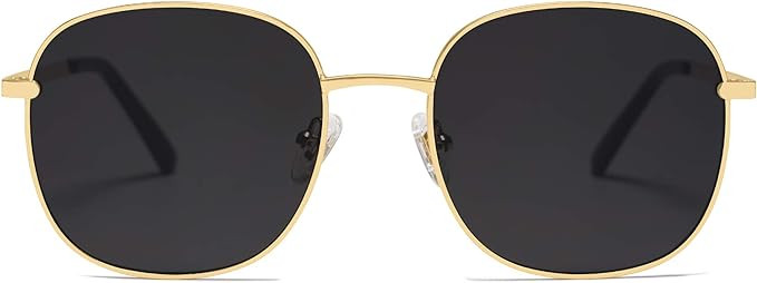 SOJOS Classic Trendy Square Sunglasses for Women Men Cute Big Frame Gold Shades SJ1137 | Amazon (US)