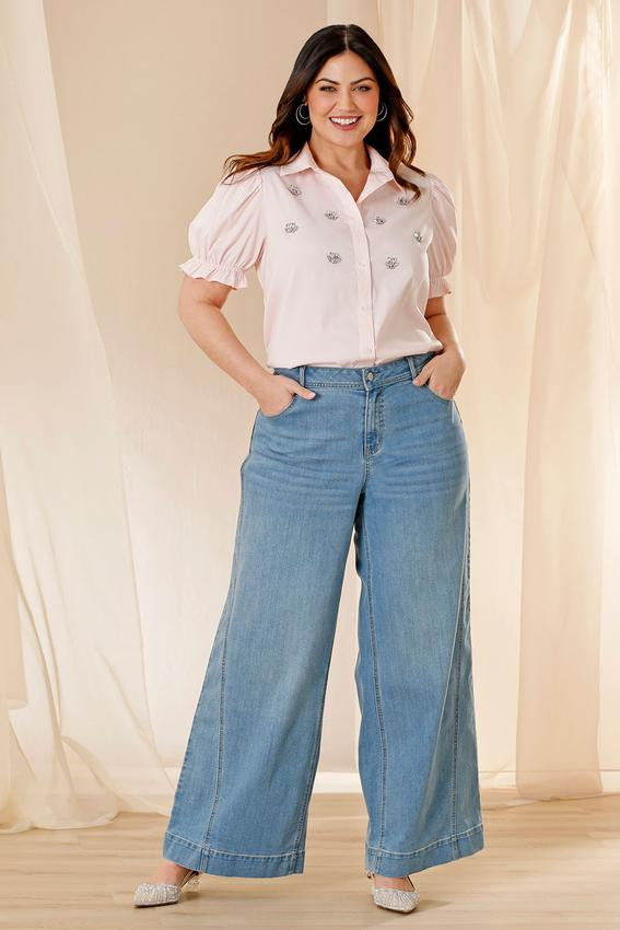 Plus Size High Rise Wide Leg Jeans | Cato Fashions