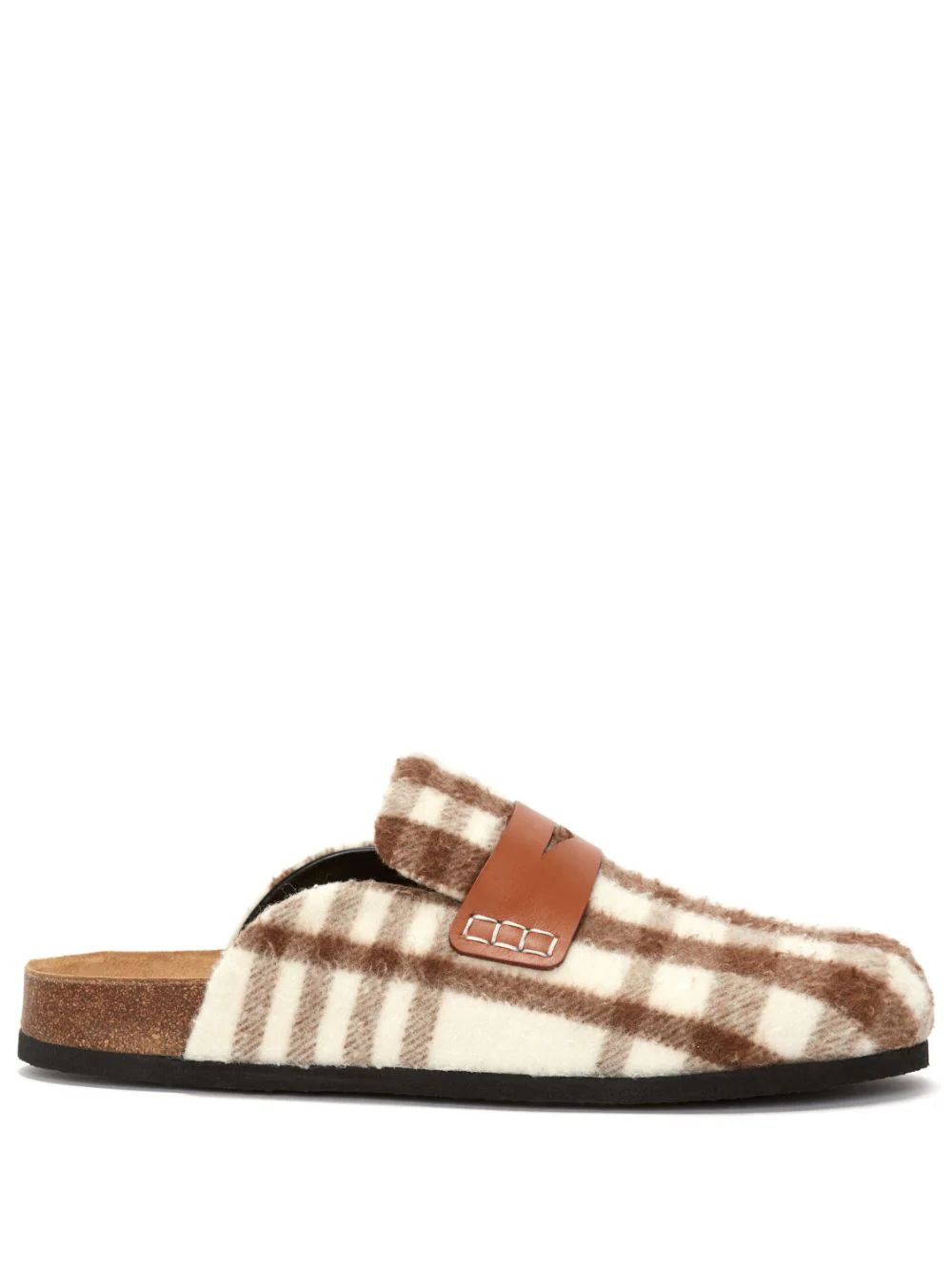 JW Anderson check-print Flat Mules - Farfetch | Farfetch Global