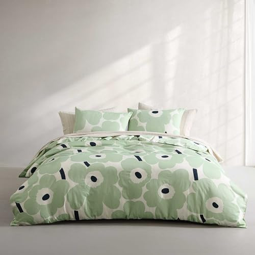 Marimekko - King Duvet Cover Set, Super Soft Organic Bedding with Matching Shams, Floral Bedding Essentials, Oeko-Tex Certified (Unikko Green, King) | Amazon (US)