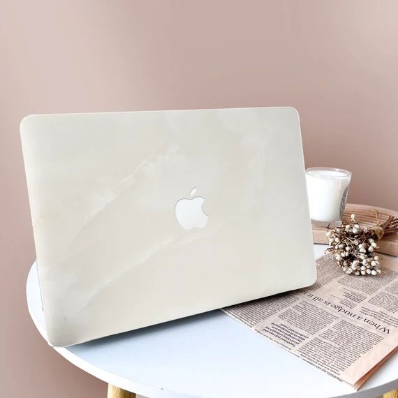 Beige White Simple Marble Macbook Case Cover for Macbook Air - Etsy | Etsy (US)