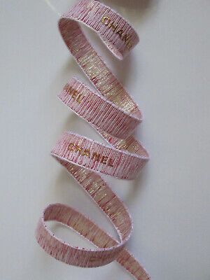 NEW Authentic Chanel White/Red Metallic Ribbon  40 Inches  | eBay | eBay US
