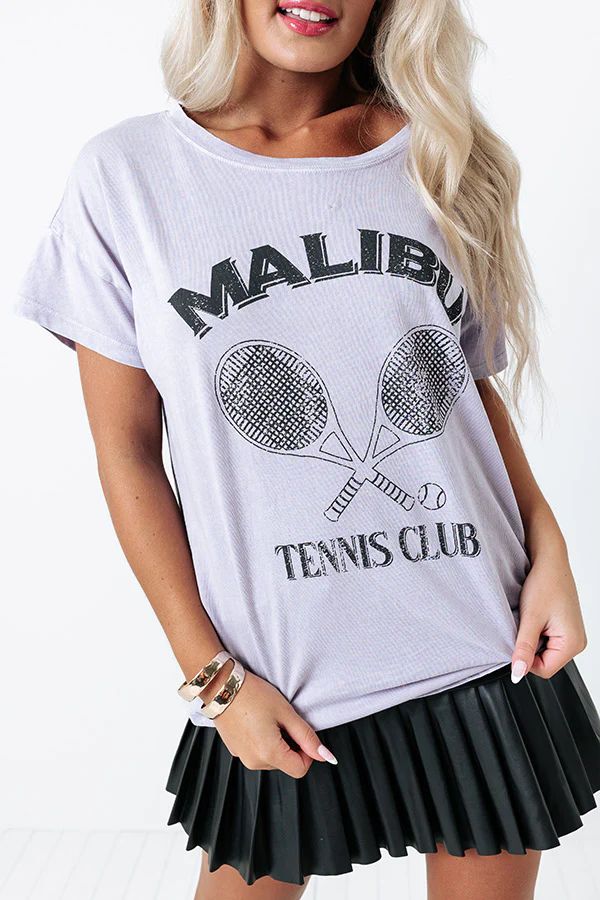 Mineral-Wash Malibu Tennis Club Graphic Tee | Impressions Online Boutique