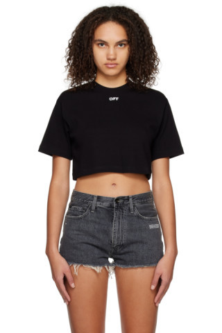 Off-White - Black Printed T-Shirt | SSENSE