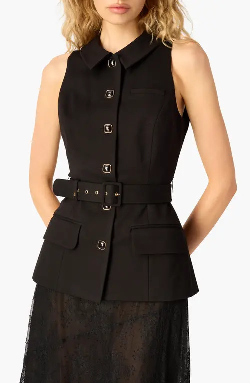 CAMI NYC Yarra Belted Vest in Black at Nordstrom, Size X-Small | Nordstrom