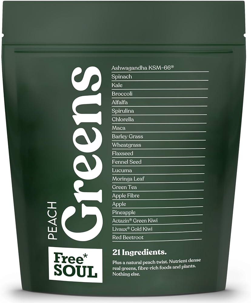 Free Soul Greens | 21 Advanced Greens, Superfoods, and Adaptogens Including KSM-66 Ashwagandha, V... | Amazon (UK)